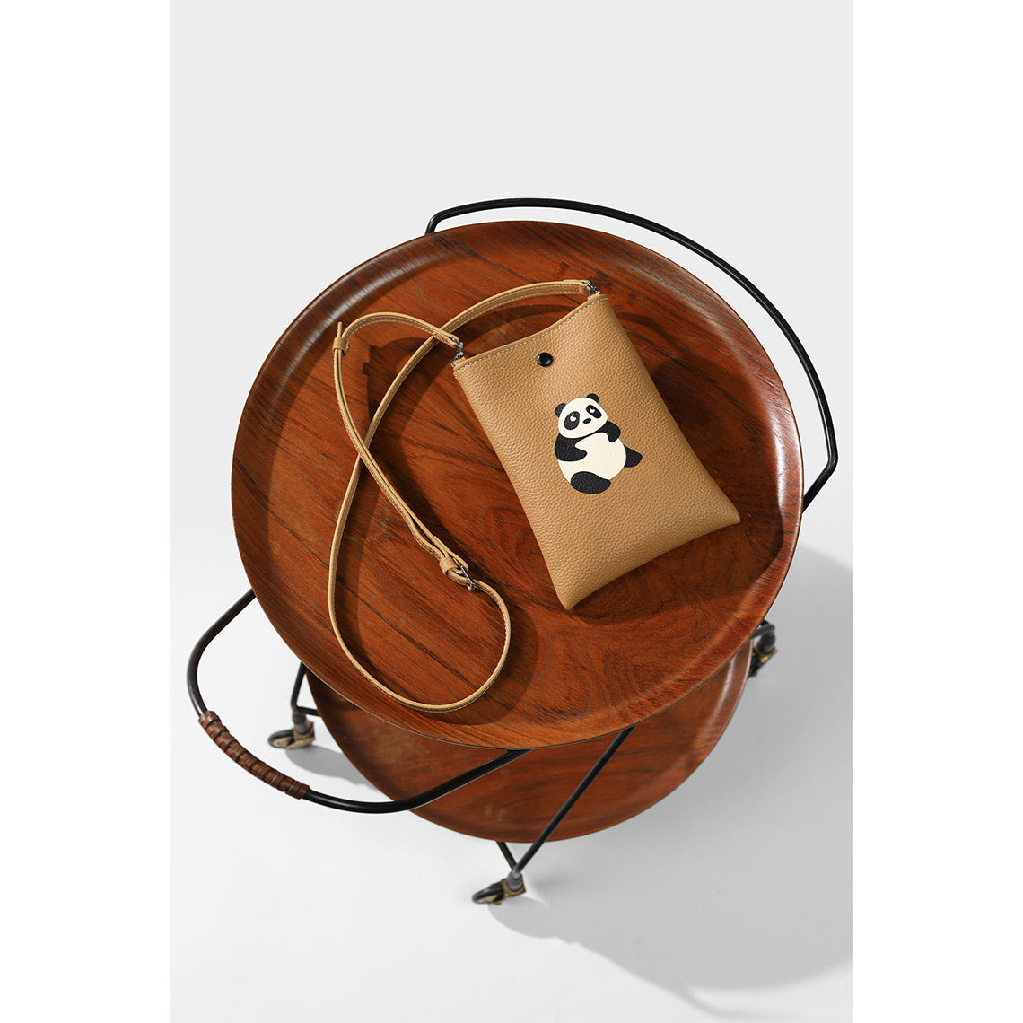 CUCUBIRD CUCUBIRD Top Grain Leather Panda Crossbody Bag DIY Kits Brown 