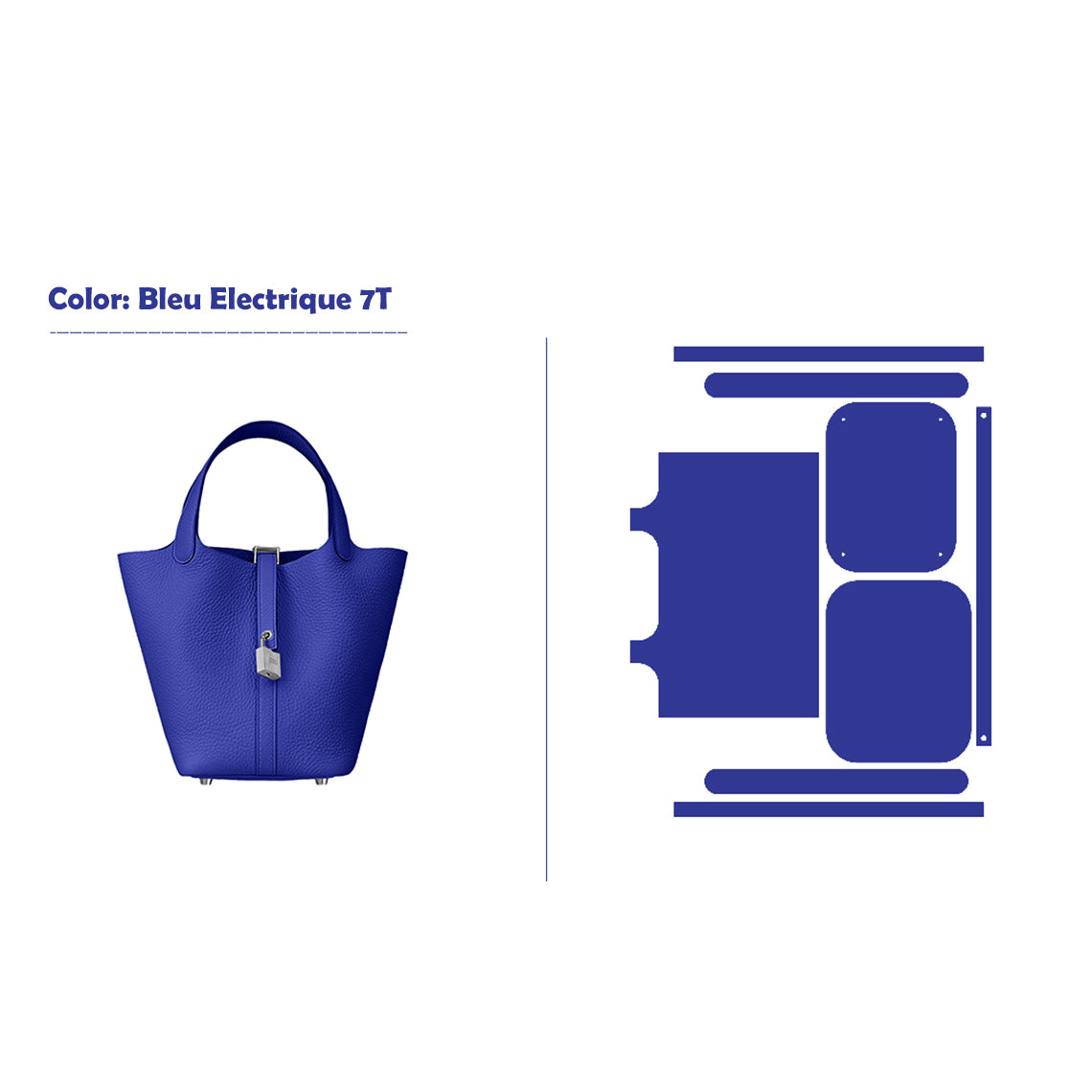 CUCUBIRD POPSEWING® Full Grain Leather New Lock Tote Bag - Advanced Kits 22 cm / Bleu Electrique 7T 