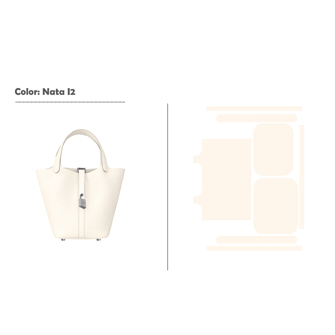 CUCUBIRD CUCUBIRD Full Grain Leather New Lock Tote Bag - Advanced Kits 22 cm / Nata I2 