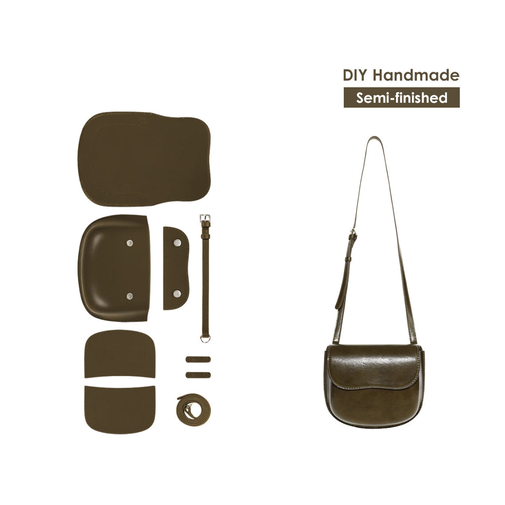 CUCUBIRD CUCUBIRD Leather Moon Saddle Bag DIY Kits Pine Green 