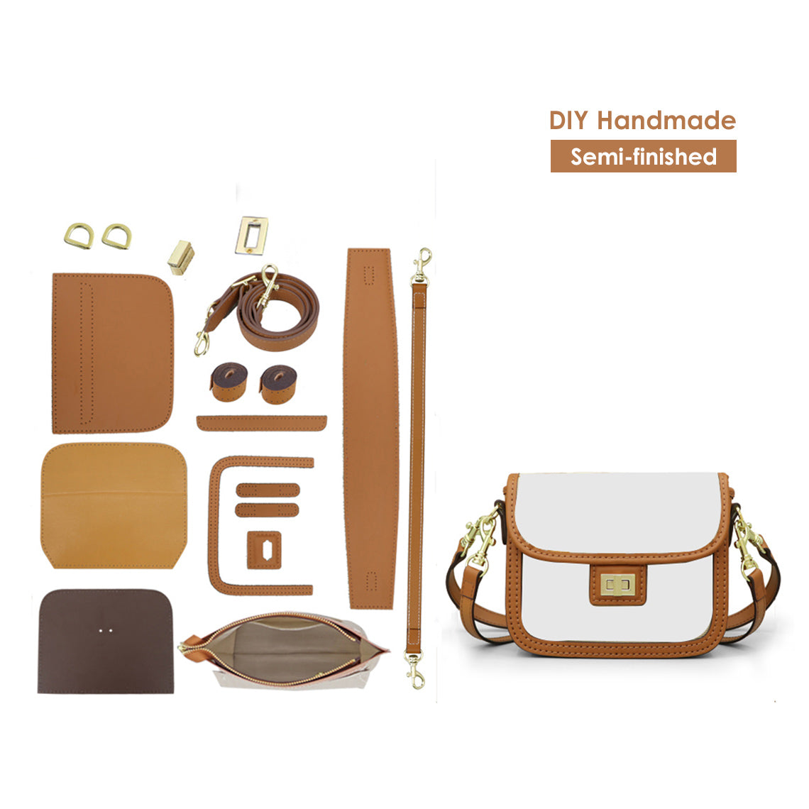 CUCUBIRD POPSEWING® Leather Dustbag Recycle Saddle Bag DIY Kit  