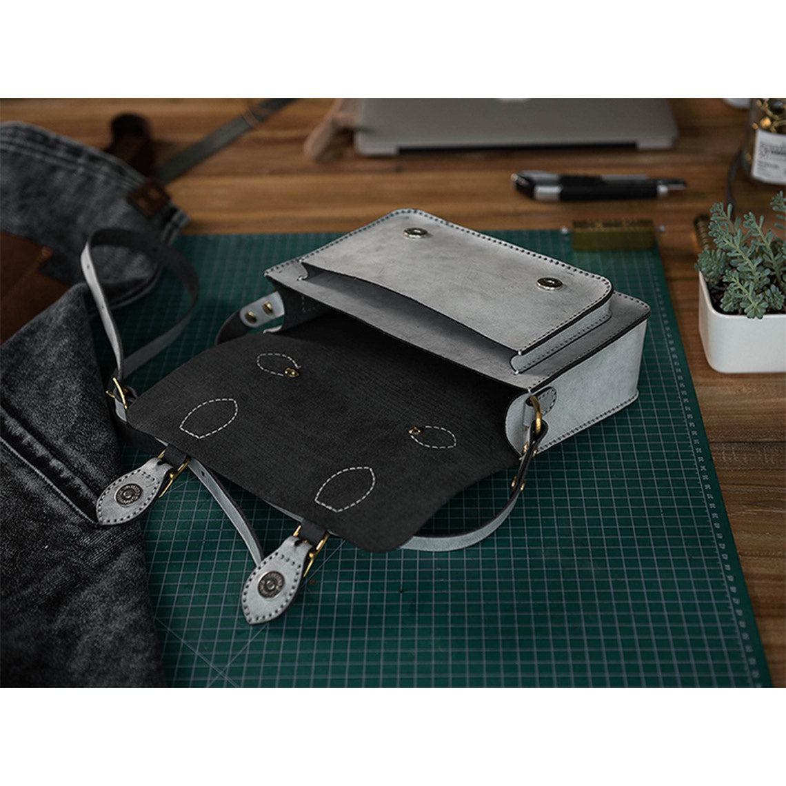 CUCUBIRD POPSEWING® Vegetable Tanned Leather Satchel Crossbody Bag DIY Kits  