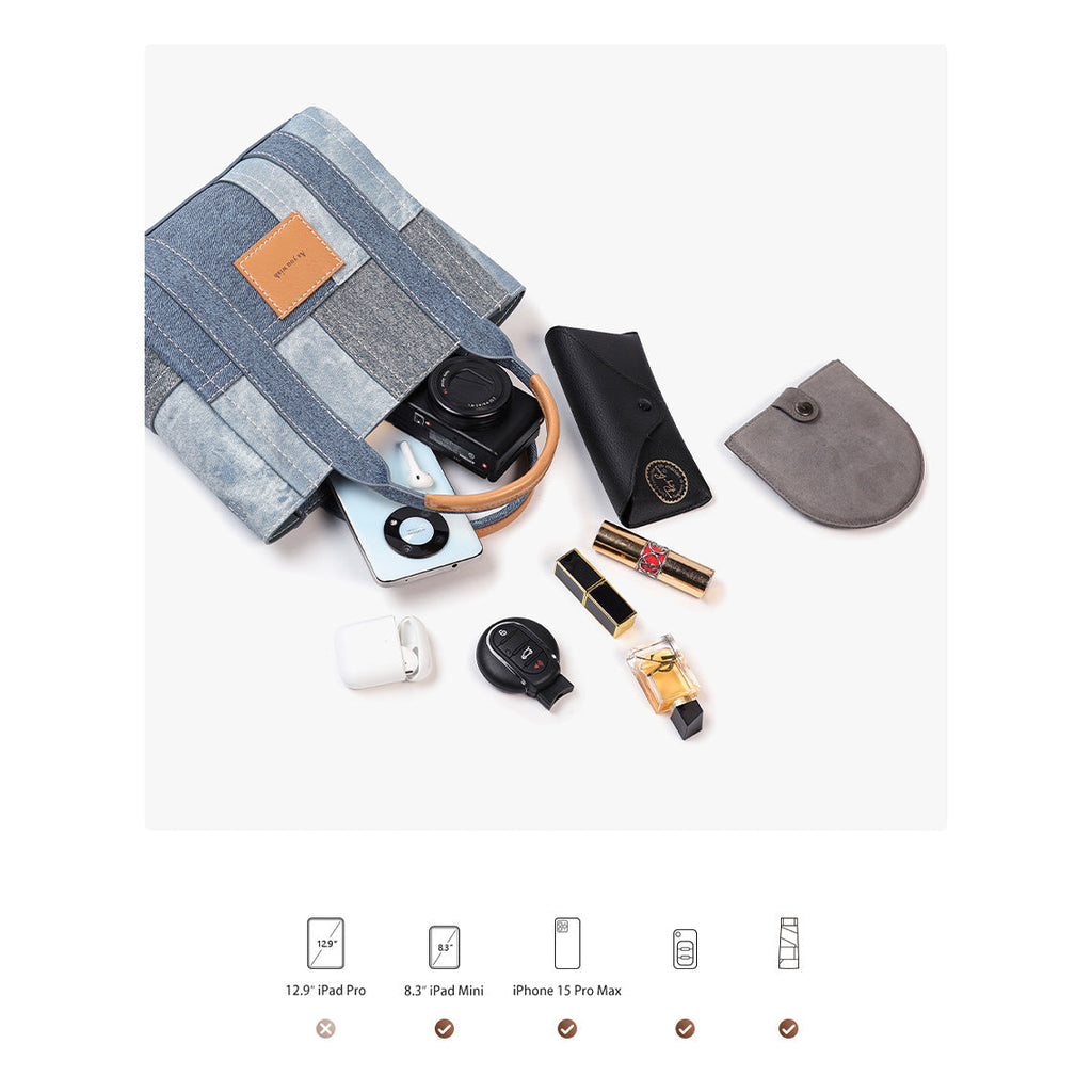 CUCUBIRD CUCUBIRD Leather Contrast Denim Handbag DIY Kits  