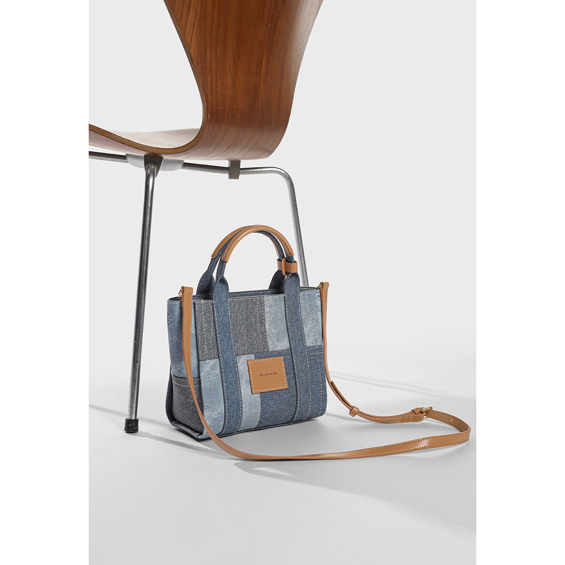 CUCUBIRD CUCUBIRD Leather Contrast Denim Handbag DIY Kits  