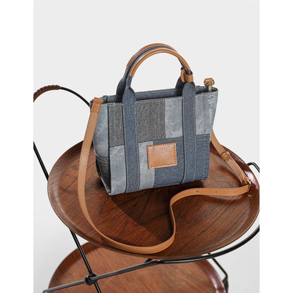 CUCUBIRD Leather Contrast Denim Handbag DIY Kits