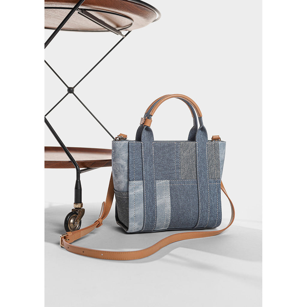 CUCUBIRD CUCUBIRD Leather Contrast Denim Handbag DIY Kits  