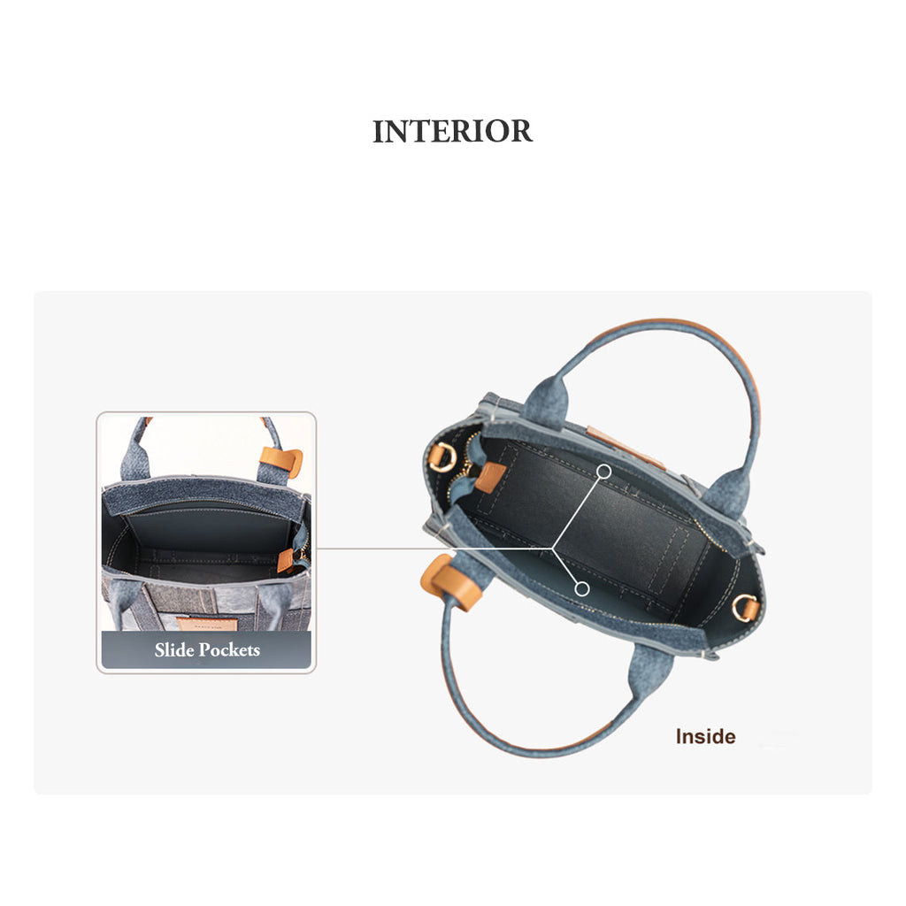 CUCUBIRD CUCUBIRD Leather Contrast Denim Handbag DIY Kits  