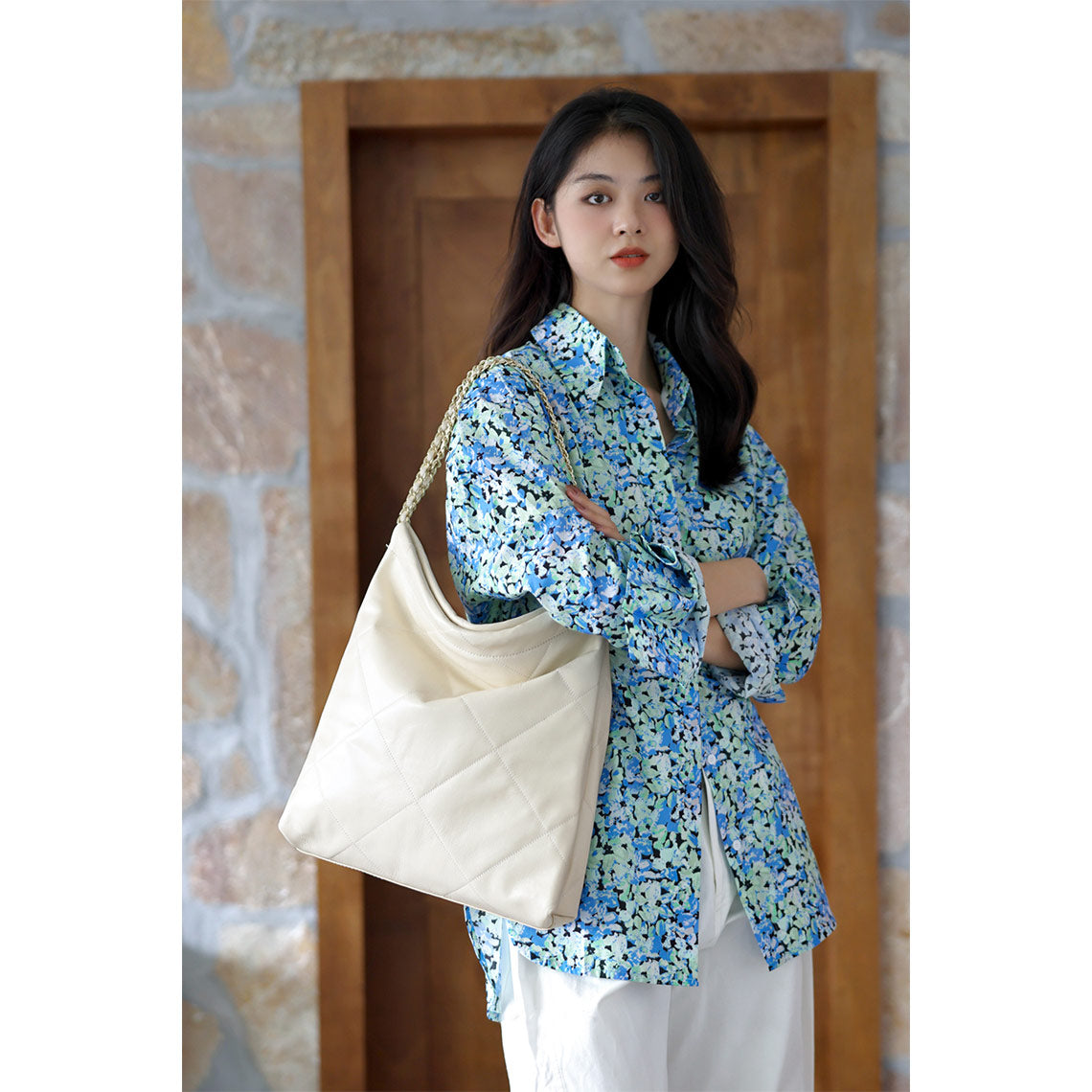 CUCUBIRD POPSEWING® Top Grain Leather Quilted Chain Tote Bag DIY Kit  