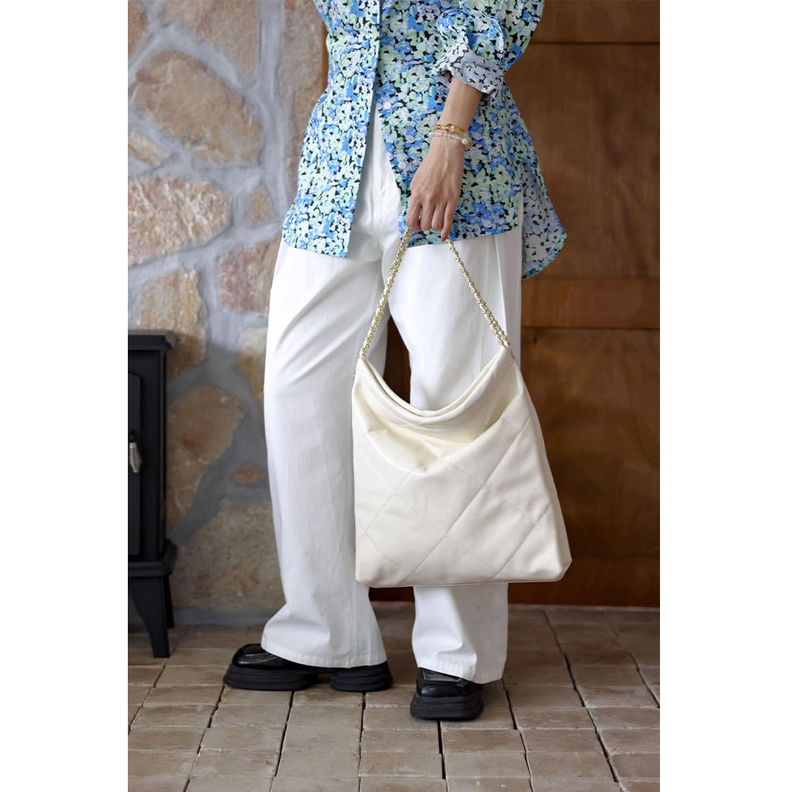 CUCUBIRD POPSEWING® Top Grain Leather Quilted Chain Tote Bag DIY Kit  