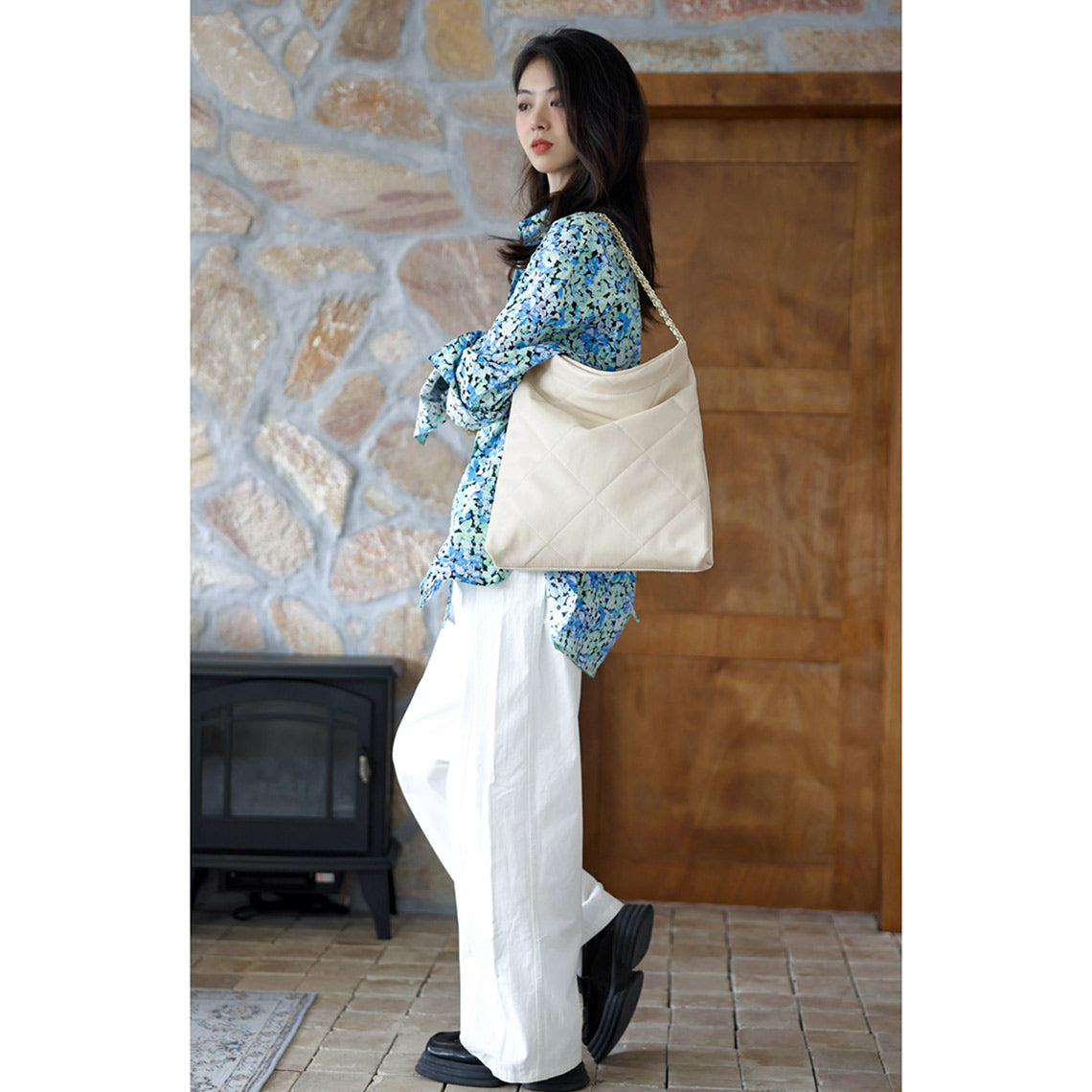 CUCUBIRD POPSEWING® Top Grain Leather Quilted Chain Tote Bag DIY Kit  