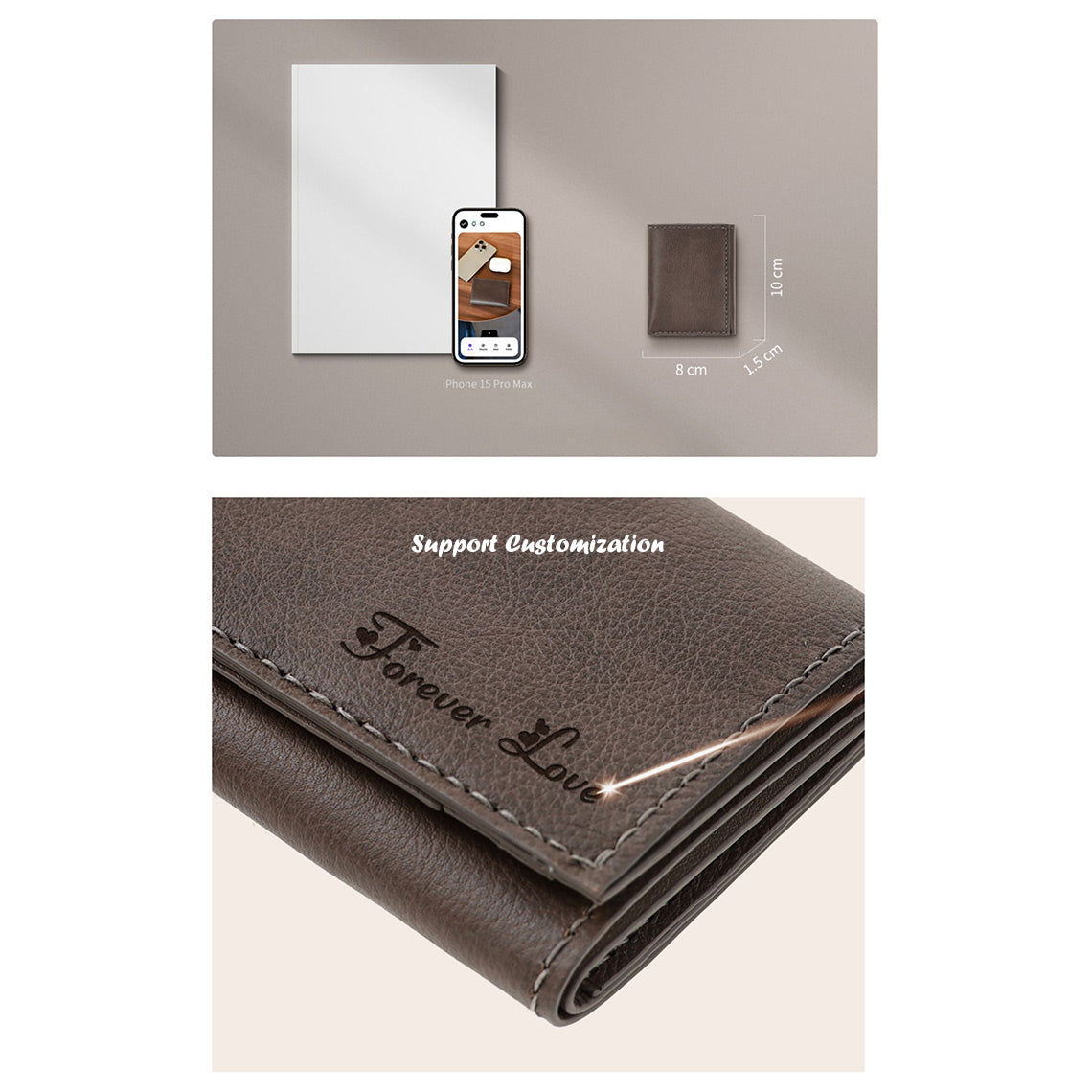 CUCUBIRD CUCUBIRD Top Grain Leather Buckle Trifold Wallet DIY Kits  