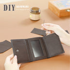 CUCUBIRD CUCUBIRD Top Grain Leather Buckle Trifold Wallet DIY Kits  