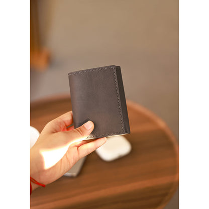 CUCUBIRD Top Grain Leather Buckle Trifold Wallet DIY Kits