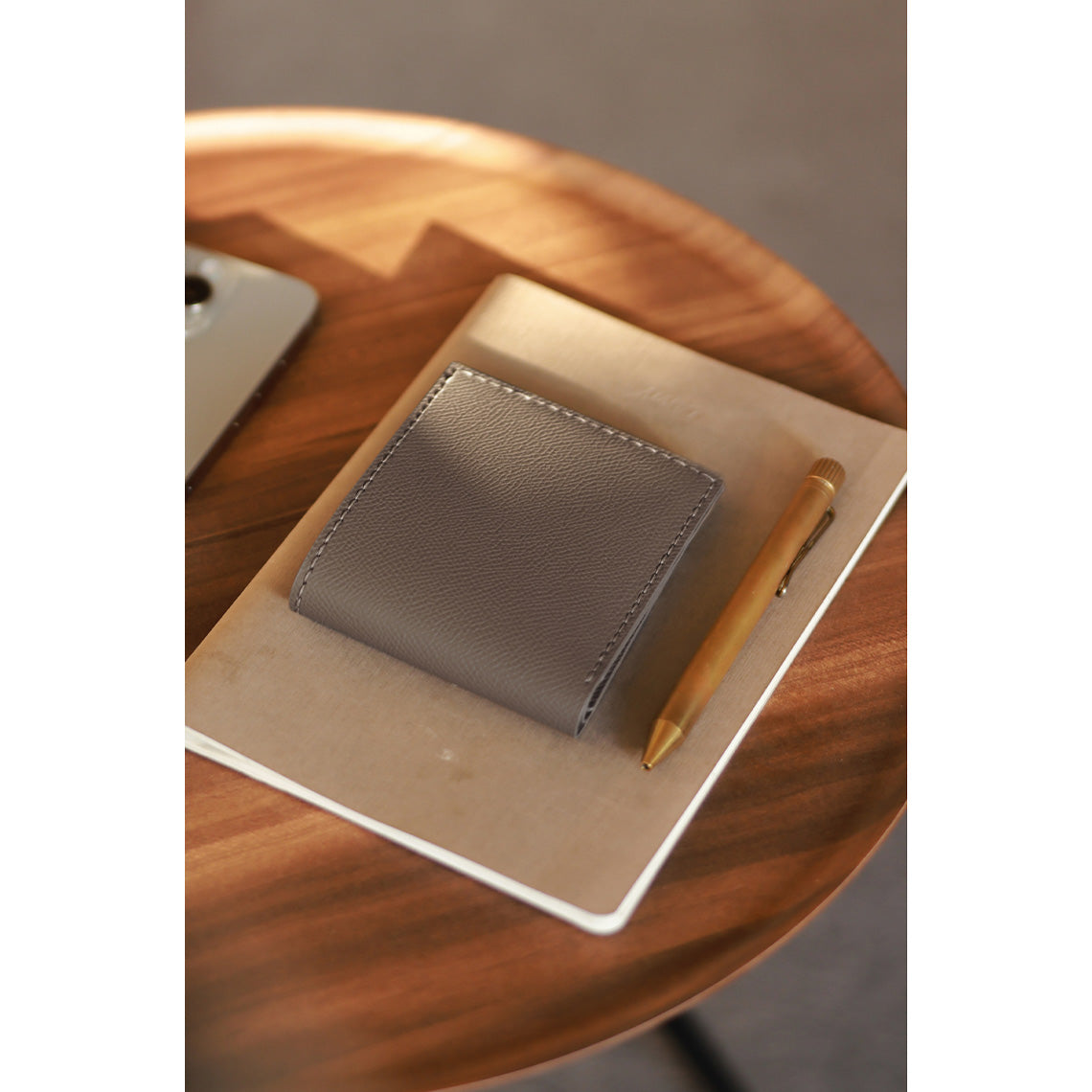 CUCUBIRD CUCUBIRD Top Grain Leather Simple Card Wallet DIY Kits Grey 