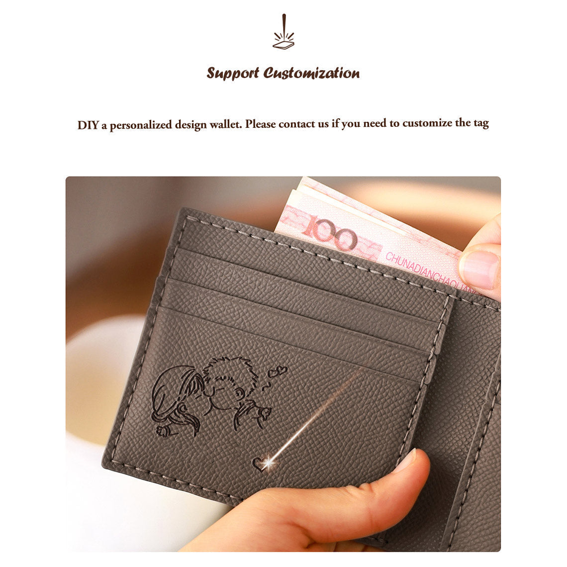 CUCUBIRD CUCUBIRD Top Grain Leather Simple Card Wallet DIY Kits  