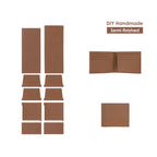 CUCUBIRD CUCUBIRD Top Grain Leather Simple Card Wallet DIY Kits Brown 