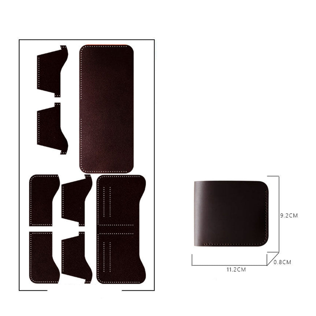 CUCUBIRD POPSEWING® Crazy Horse Leather Men Compact Wallet DIY Kits  
