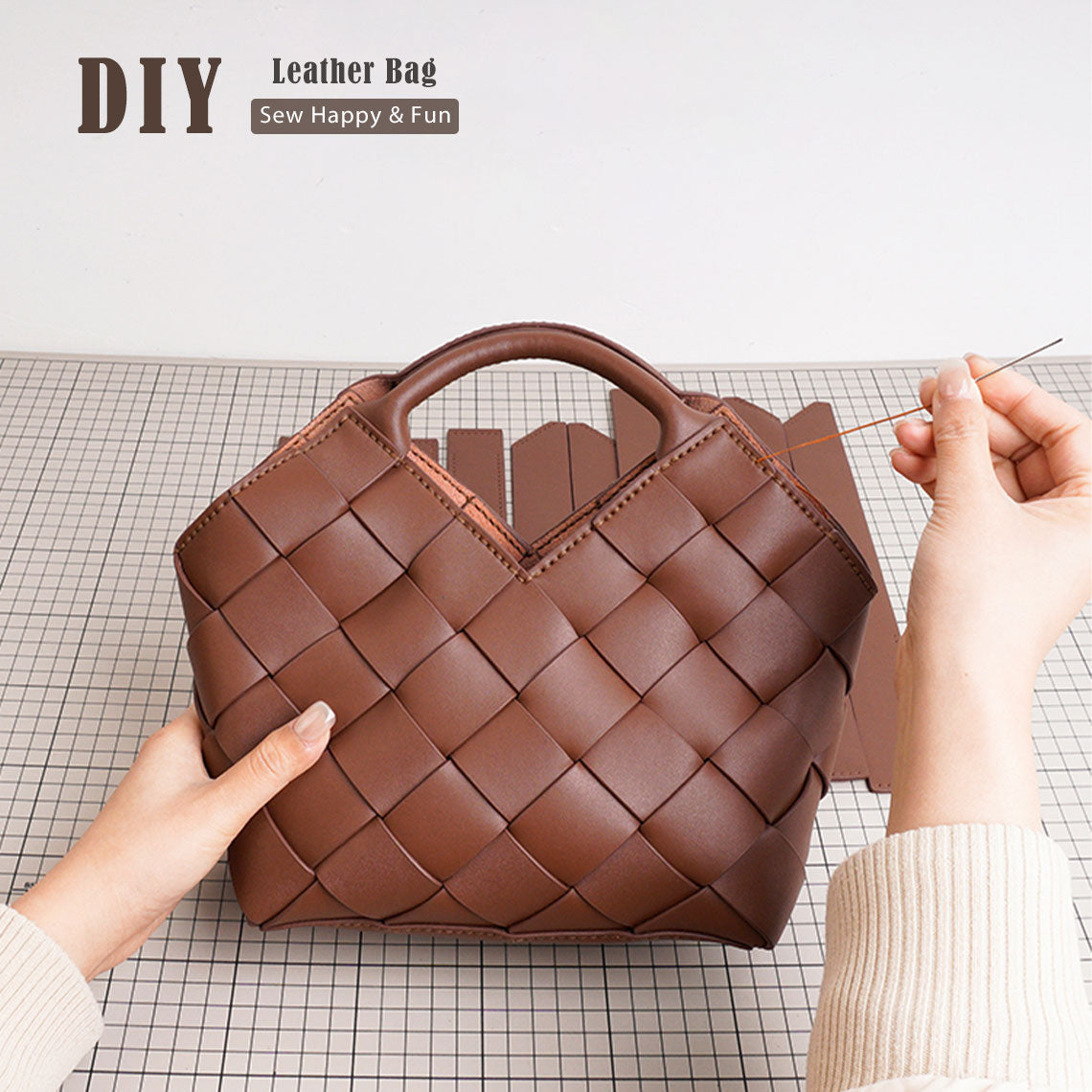 CUCUBIRD POPSEWING® Vegan Leather Woven Handbag DIY Kit  