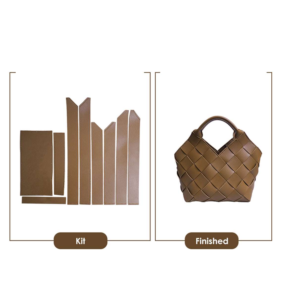 CUCUBIRD POPSEWING® Vegan Leather Woven Handbag DIY Kit Brown - Vegan Leather 