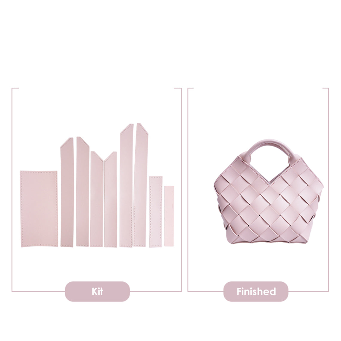 CUCUBIRD CUCUBIRD Vegan Leather Woven Handbag DIY Kit Pink - Vegan Leather 