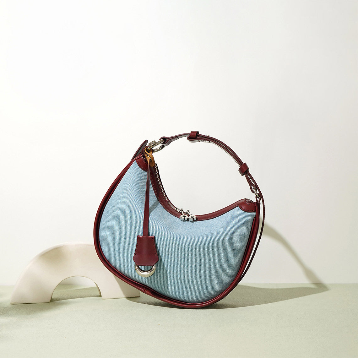 Leather Denim Summer Hobo Bag