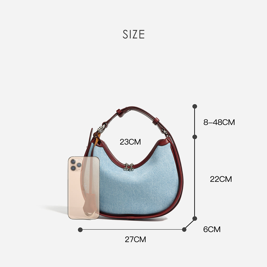 Leather Denim Summer Hobo Bag