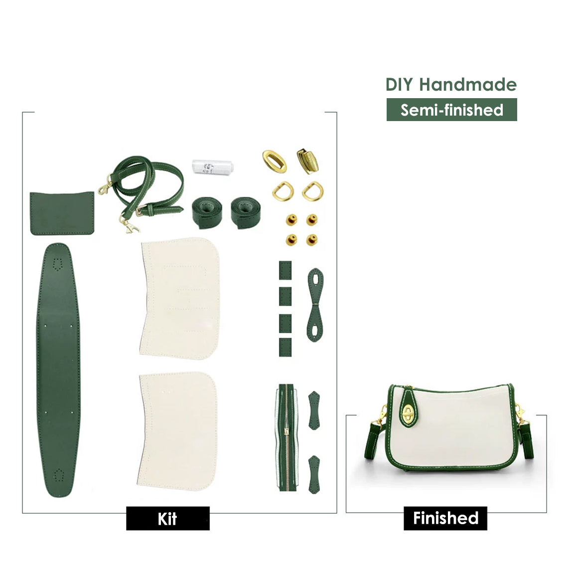 CUCUBIRD POPSEWING® Leather Dustbag Recycle Crossbody Bag DIY Kits  