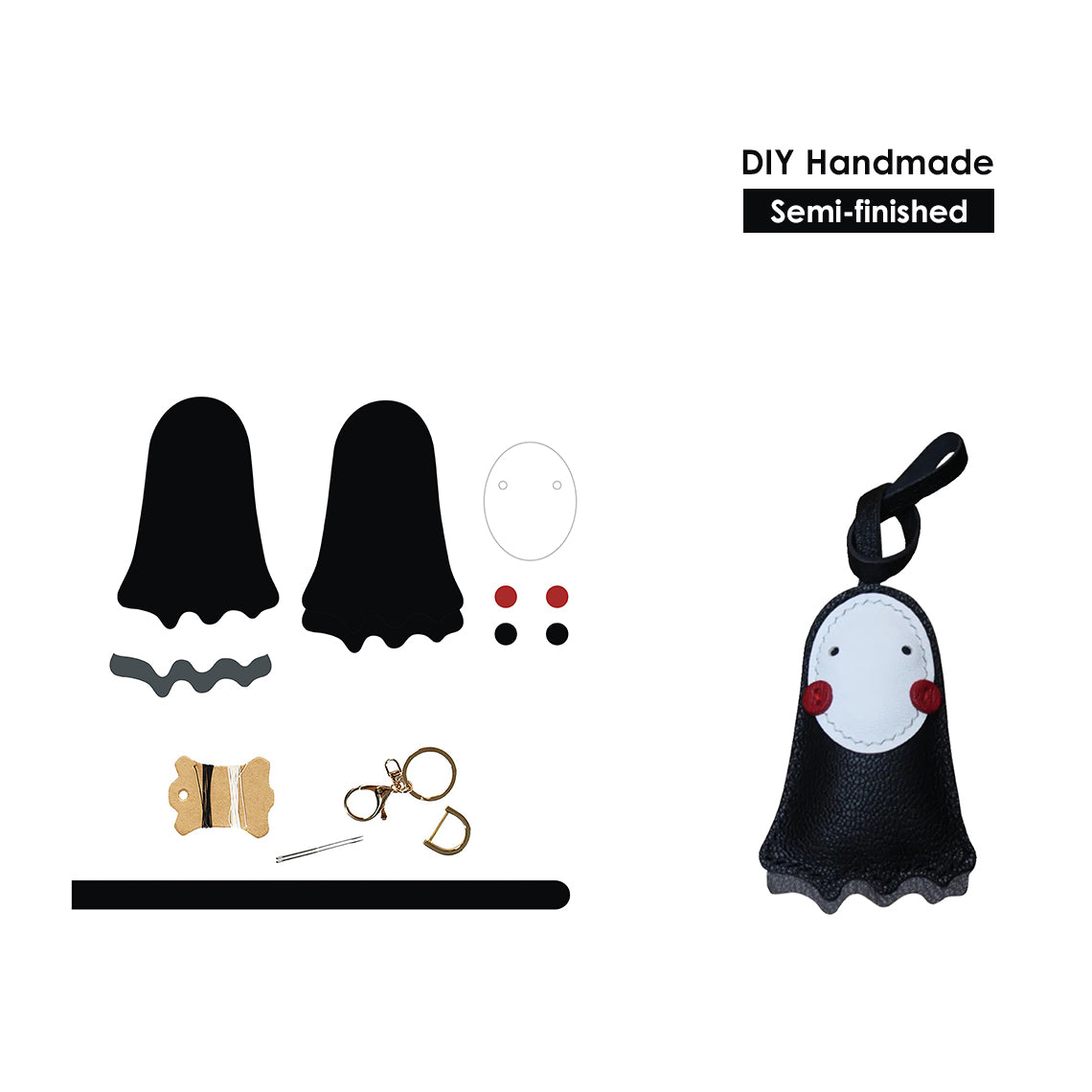 CUCUBIRD POPSEWING® Sheep Leather No Face Keychain DIY Kits  