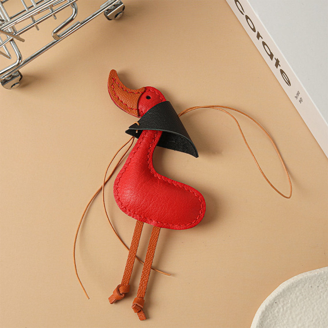 CUCUBIRD POPSEWING® Sheep Leather Lady Flamingo Charm DIY Kit  