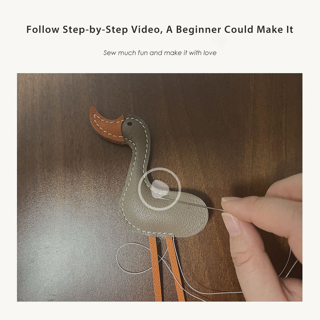 CUCUBIRD POPSEWING® Sheep Leather Lady Flamingo Charm DIY Kit  