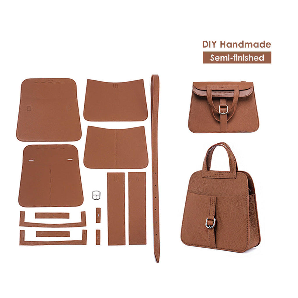 CUCUBIRD Horseshoe Bag DIY Kit Top Grain Leather Crossbody Bag  