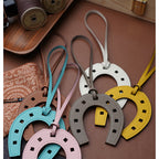 CUCUBIRD POPSEWING® Full Grain Leather Paddock Horseshoe Bag Charm DIY Kit  