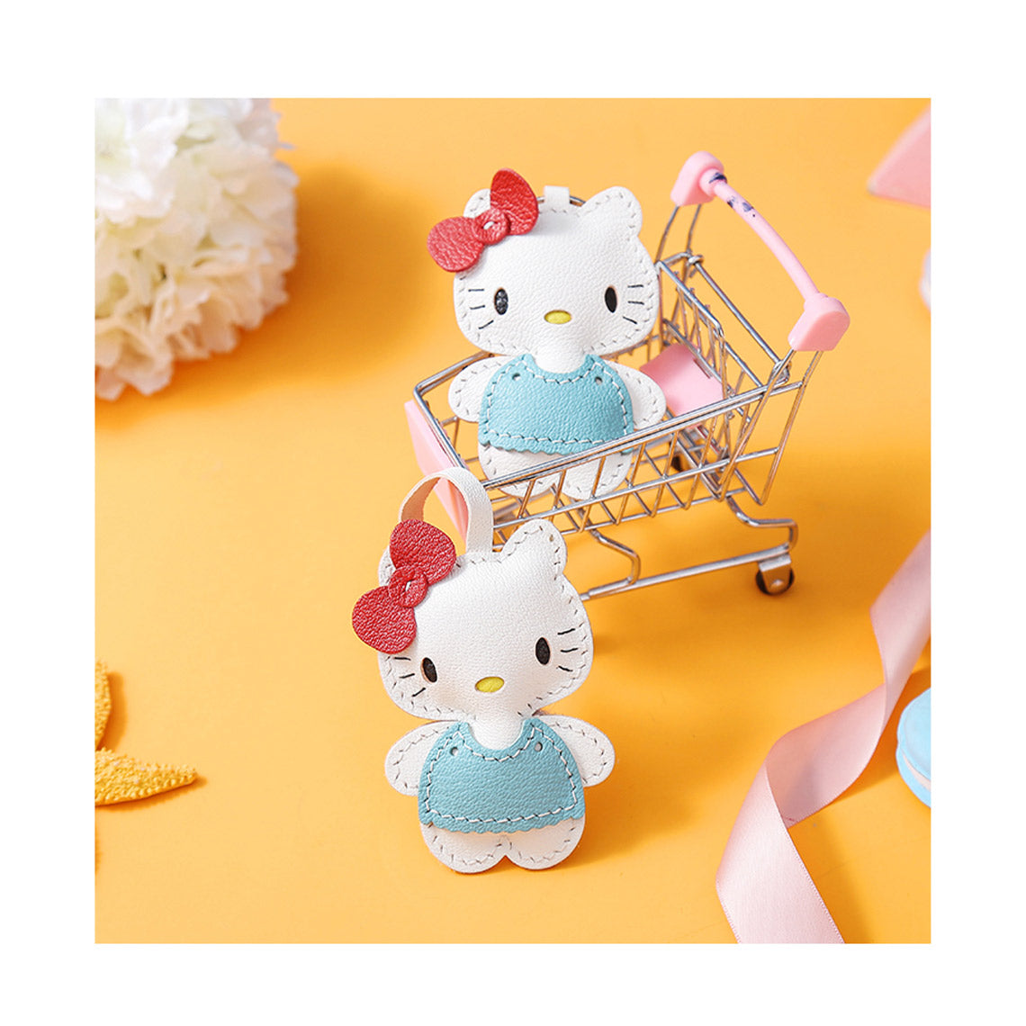 CUCUBIRD POPSEWING® Sheep Leather Little Kitty Keychain Charm DIY Kit  