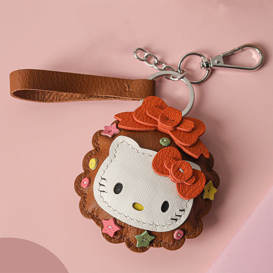 CUCUBIRD CUCUBIRD Sheep Leather Christmas Vibe Kitty Keychain DIY Kit Brown 