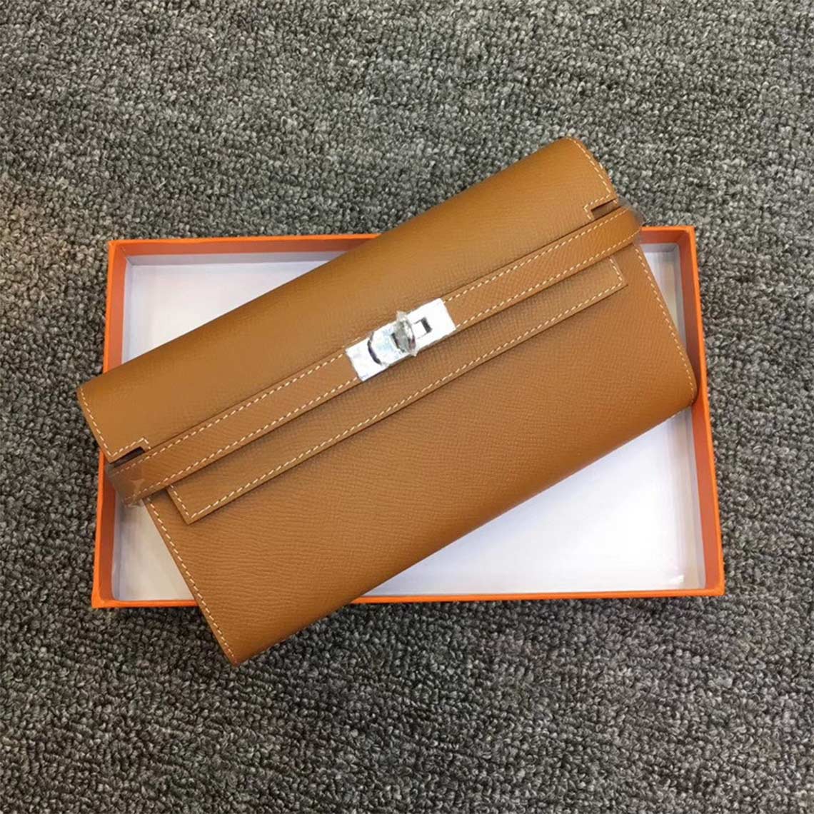 Top Grain Leather Inspired Kelly Wallet | No Strap