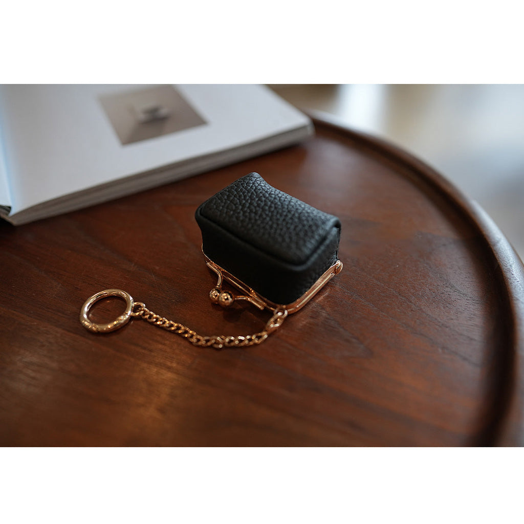 CUCUBIRD Top Grain Leather Kiss Lock Mini Bag  
