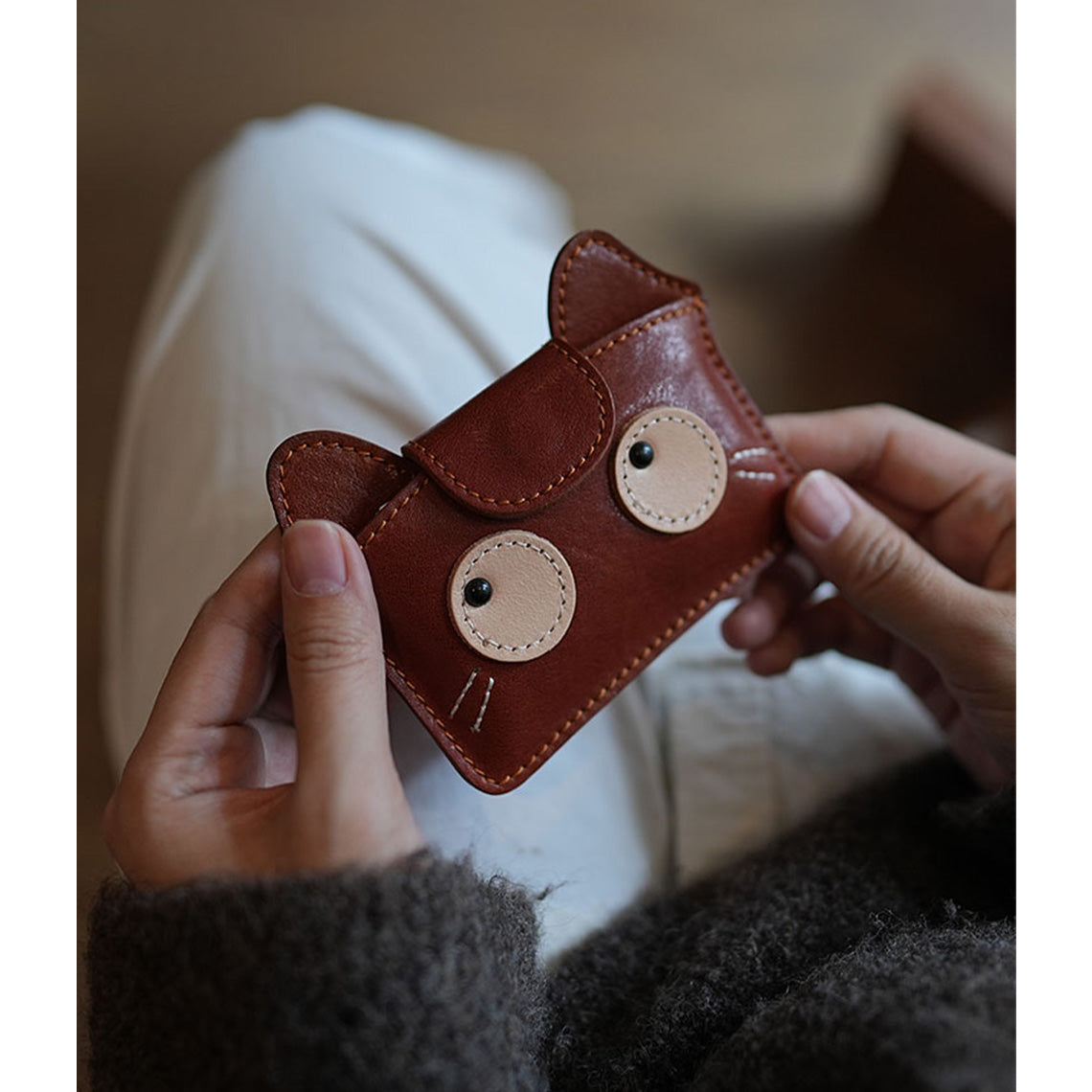 Vegetable Tanned Leather Small Kitty Purse