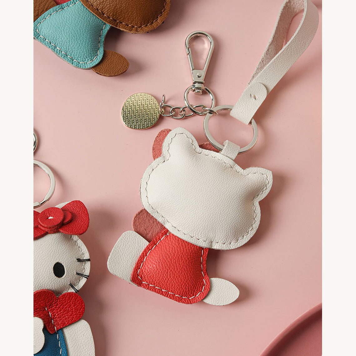 CUCUBIRD POPSEWING® Sheep Leather Loving Heart Kitty Keychain DIY Kit  