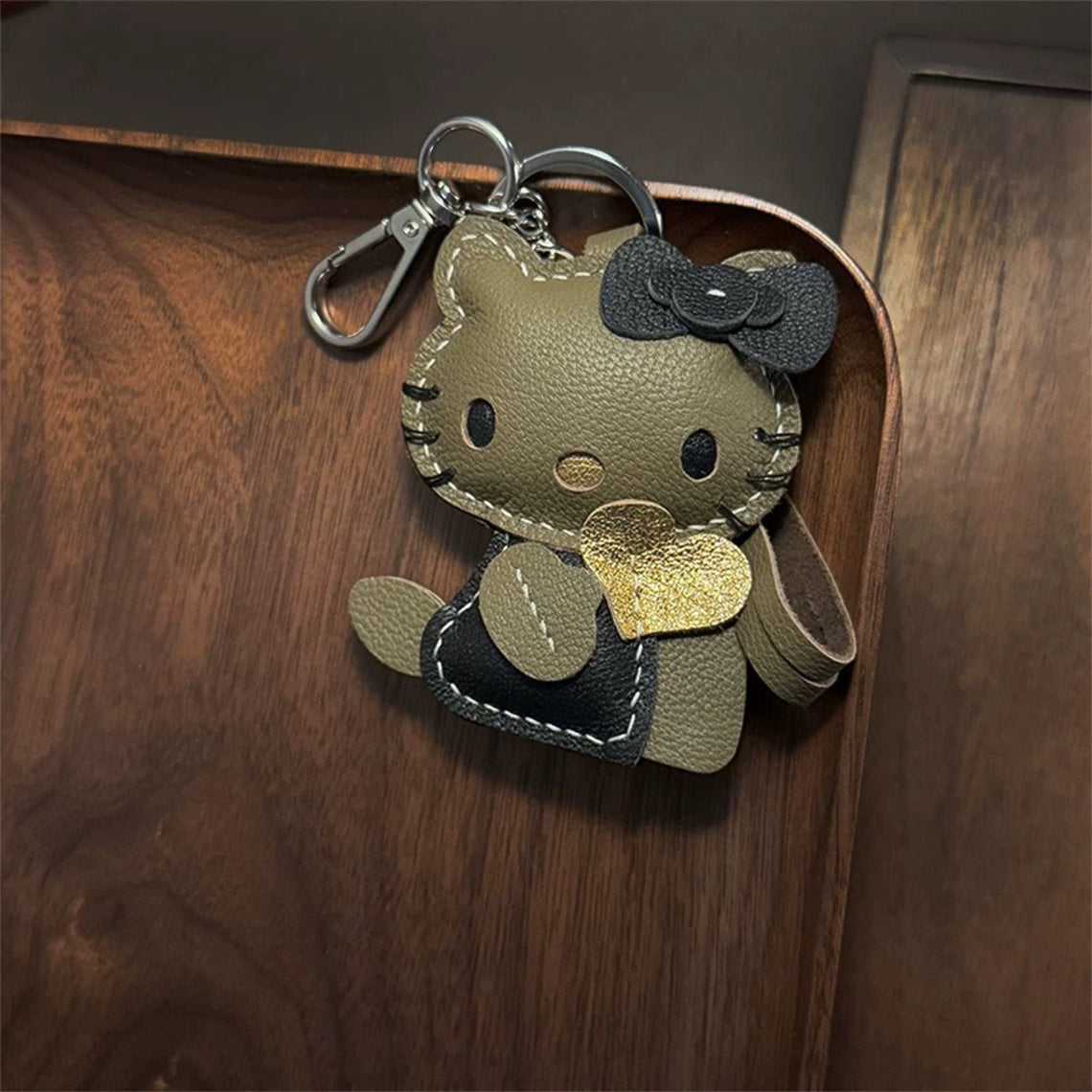 CUCUBIRD POPSEWING® Sheep Leather Loving Heart Kitty Keychain DIY Kit  