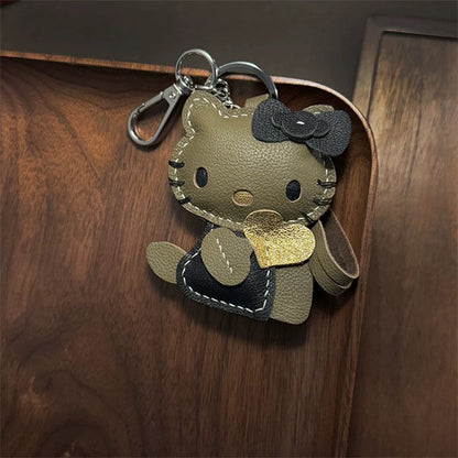 CUCUBIRD POPSEWING® Sheep Leather Loving Heart Kitty Keychain DIY Kit  