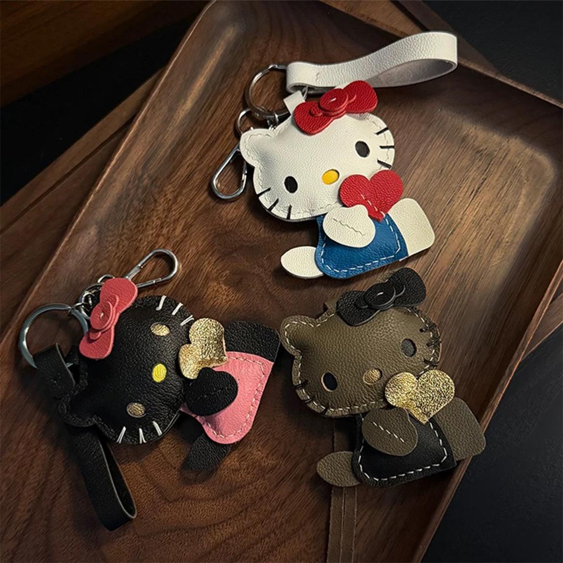 CUCUBIRD POPSEWING® Sheep Leather Loving Heart Kitty Keychain DIY Kit  