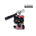 CUCUBIRD CUCUBIRD Sheep Leather Loving Heart Kitty Keychain DIY Kit Pink 