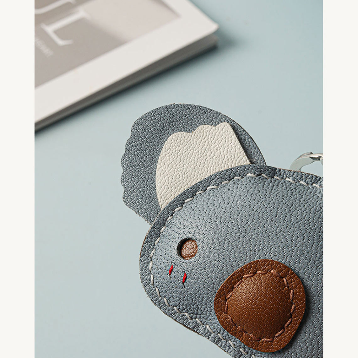 CUCUBIRD POPSEWING® Sheep Leather Cute Koala Keychain DIY Kit  