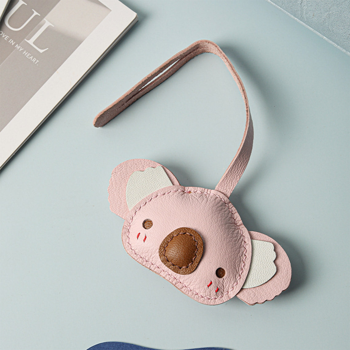 CUCUBIRD POPSEWING® Sheep Leather Cute Koala Keychain DIY Kit  