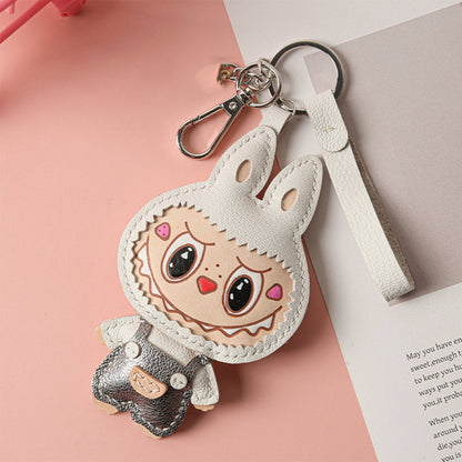 CUCUBIRD POPSEWING® Leather Monster Doll Keychain DIY Kits White 