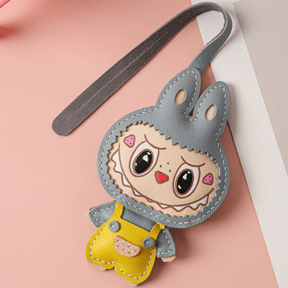 CUCUBIRD POPSEWING® Leather Monster Doll Keychain DIY Kits Grey 