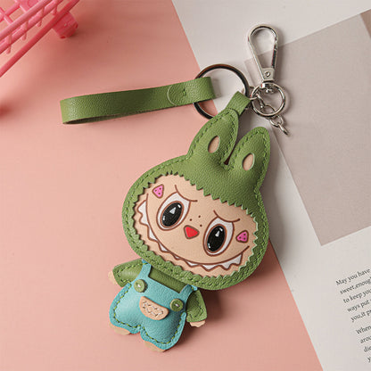 CUCUBIRD POPSEWING® Leather Monster Doll Keychain DIY Kits Green 
