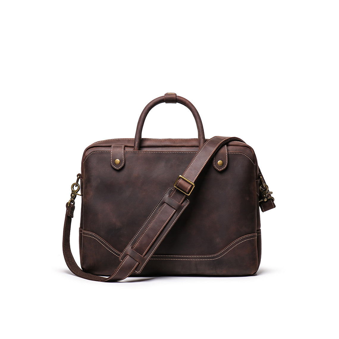 CUCUBIRD Crazy Horse Leather Men's Briefcase Handbag  
