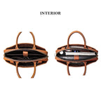 CUCUBIRD Crazy Horse Leather Men's Briefcase Handbag  