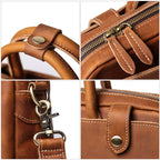 CUCUBIRD Crazy Horse Leather Men's Briefcase Handbag  